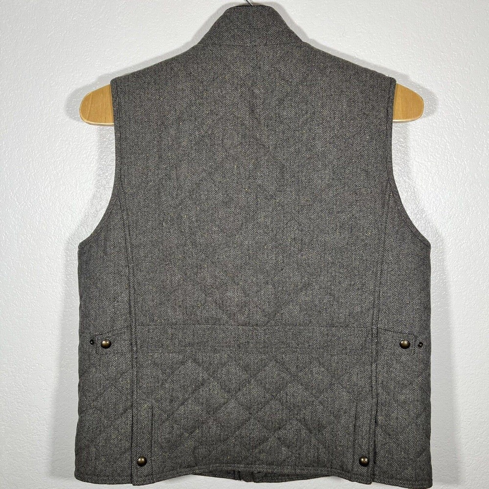 Jos A Bank Quilted Vest Herringbone Wool Blend Collar Buckle Men 1X Big & Tall - Picture 4 of 10